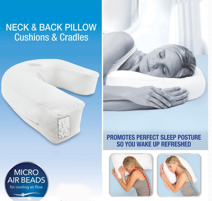 Comfortable ergonomic orthopedic pillow, designed for optimal neck & back pain relief and spine alignment.