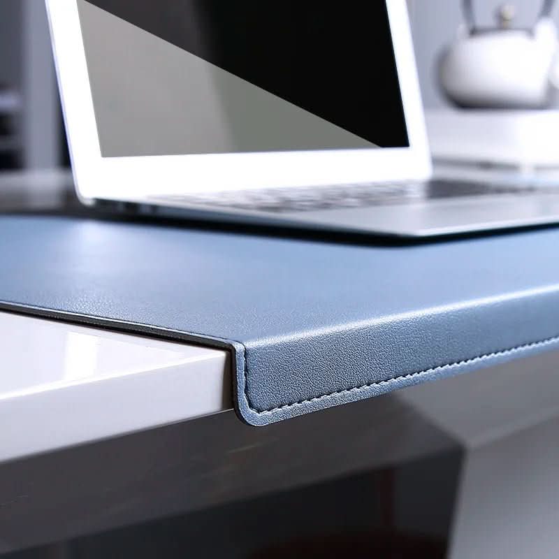 Smooth black PU leather desk mat, ergonomic wrist support for comfortable computer & mouse use.
