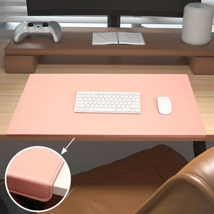 Unisex ergonomic PU leather desk mat & wrist support, perfect computer mat for comfortable workspace.