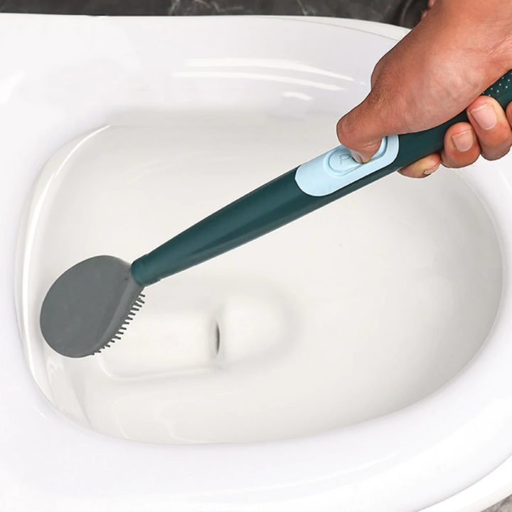 Ergonomic toilet brush with a holder, designed for deep clean and hygiene