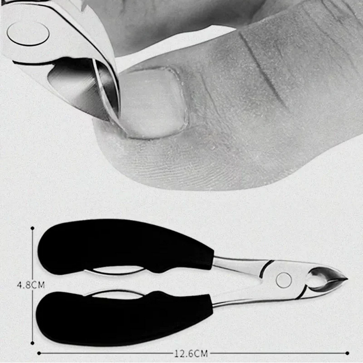 Sharp heavy-duty toenail clipper with splashguard for hygienic nail care. Perfect grooming tool for thick nails.