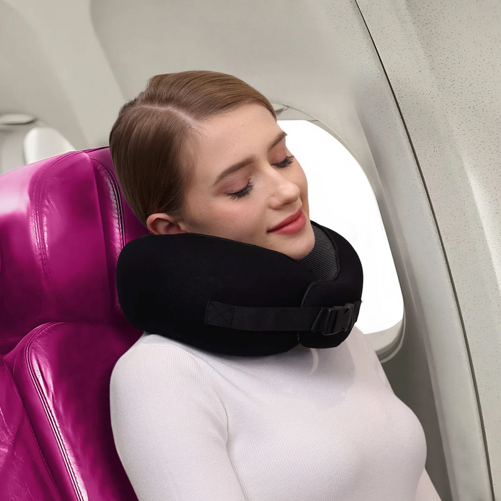 Ultimate comfort travel neck pillow, providing ergonomic support for flights and car journeys.
