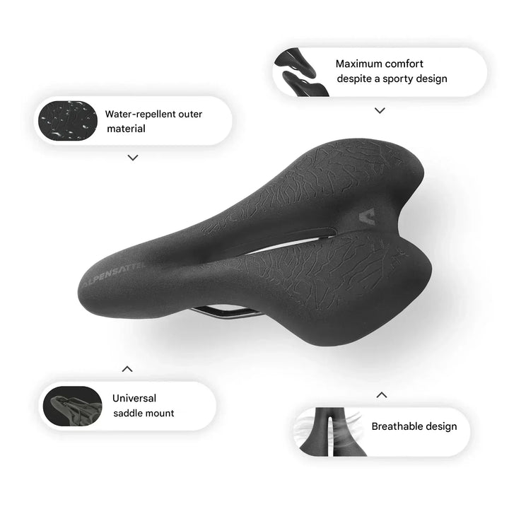 Unisex ergonomic bicycle saddle featuring pressure-relieving memory foam and breathable design for road and MTB.