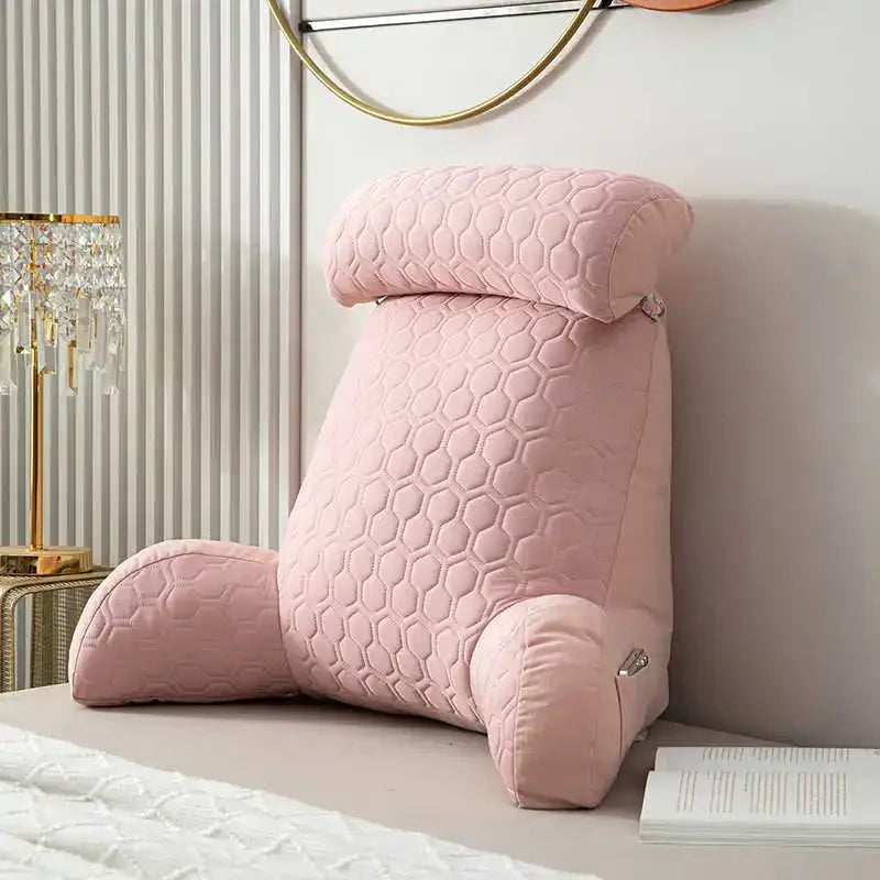 Ergonomic design reading pillow, a comfortable solution for back support during extended reading sessions.