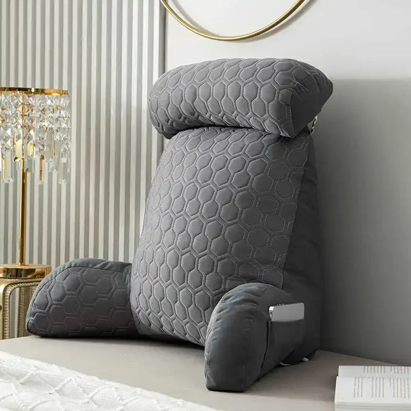 Luxurious velvet back support pillow for ultimate relaxation, ideal for reading, lounging, and general comfort.