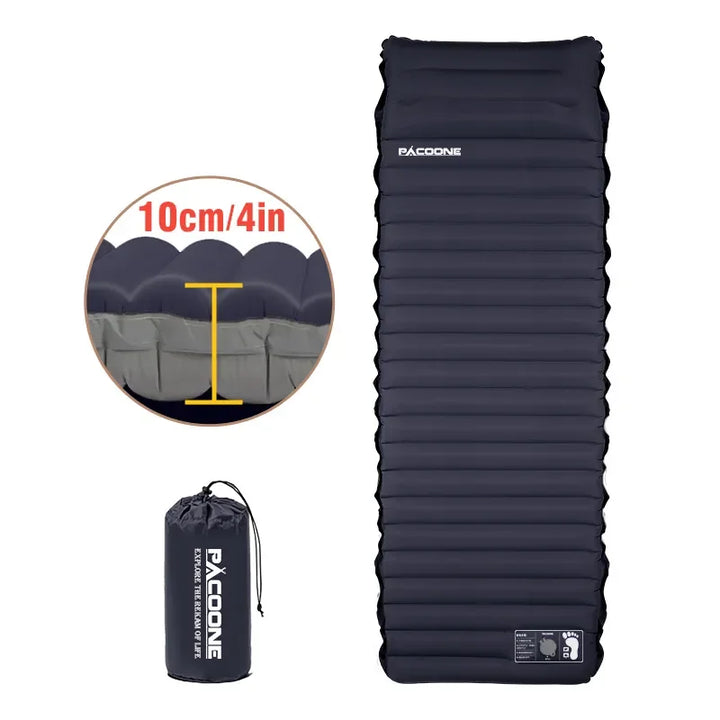 Eryx inflatable sleeping pad with foot pump, ideal for camping and outdoor adventures