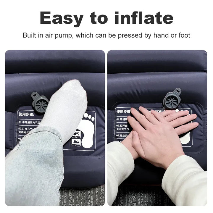 Backpacking sleeping pad: Eryx self-inflating mattress with foot pump for easy setup