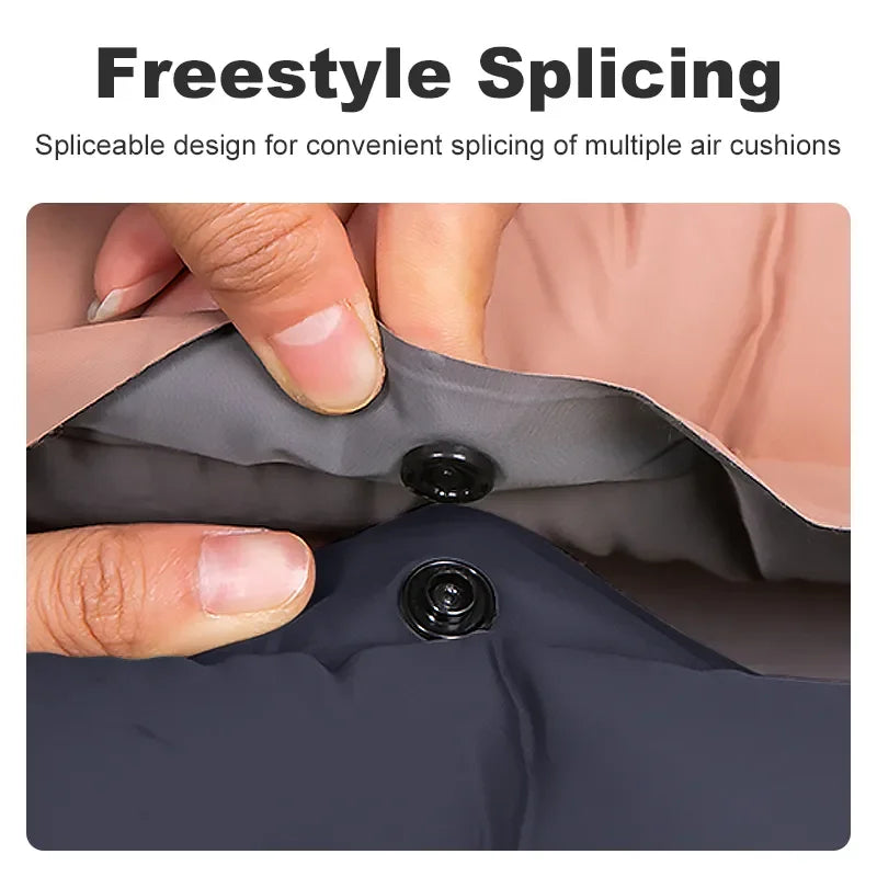 Outdoor travel mattress, ultralight self-inflating with built-in foot pump, comfortable