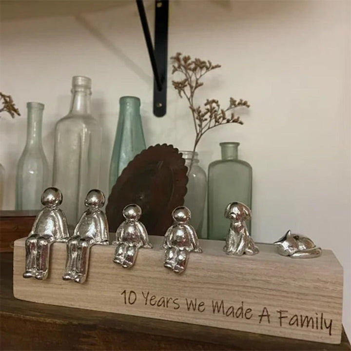 Timeless family bond resin statue, elegant home accent and unity decor.