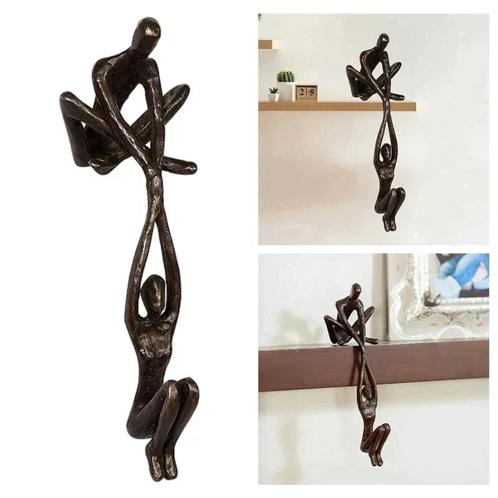 Eternal Unity Sculpture, symbolizing love & strength. Modern resin art piece for elegant home decor tabletop accent.