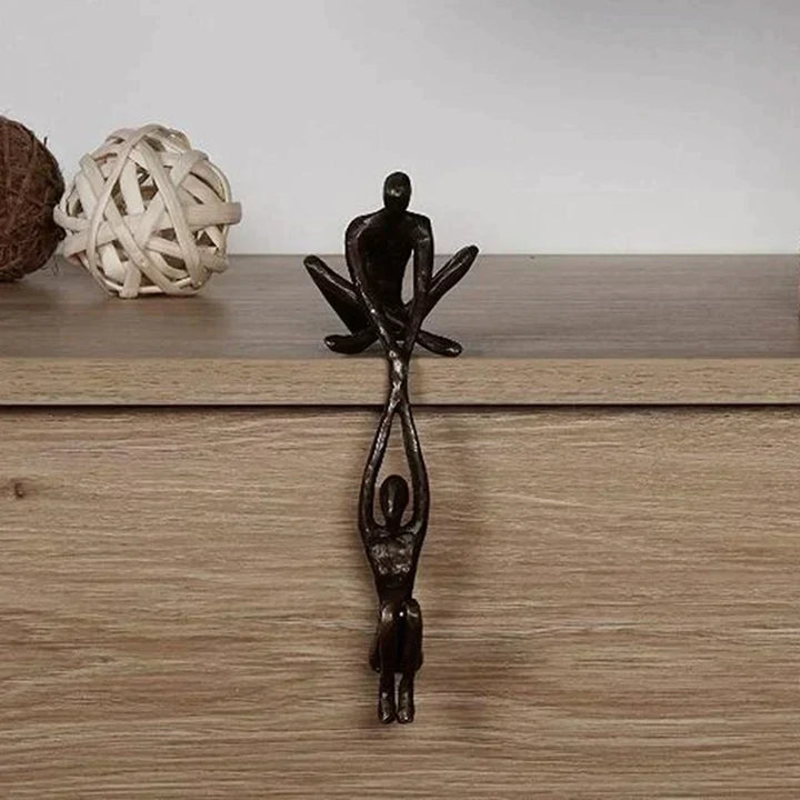 Abstract resin sculpture, 'Eternal Unity', conveying love & strength. Modern art home decor tabletop accent.