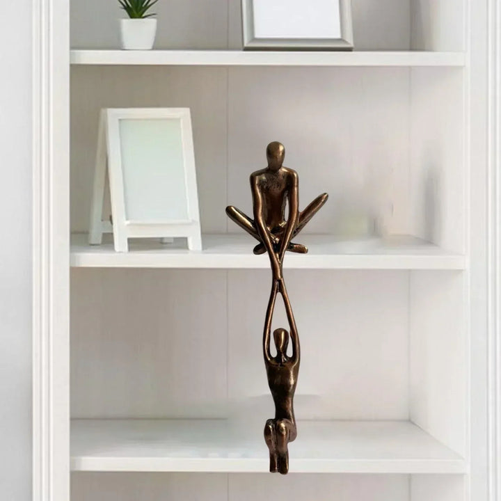 Symbolic 'Eternal Unity' sculpture, representing love, strength & connection. Elegant resin home decor art piece.