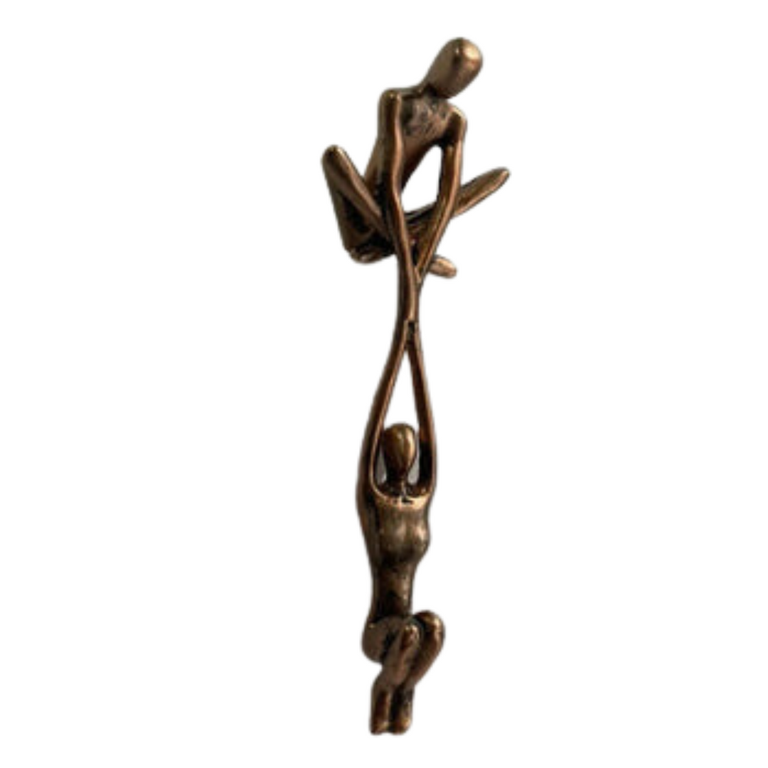 Abstract resin 'Eternal Unity' sculpture, a contemporary art piece embodying love & strength for home decor.