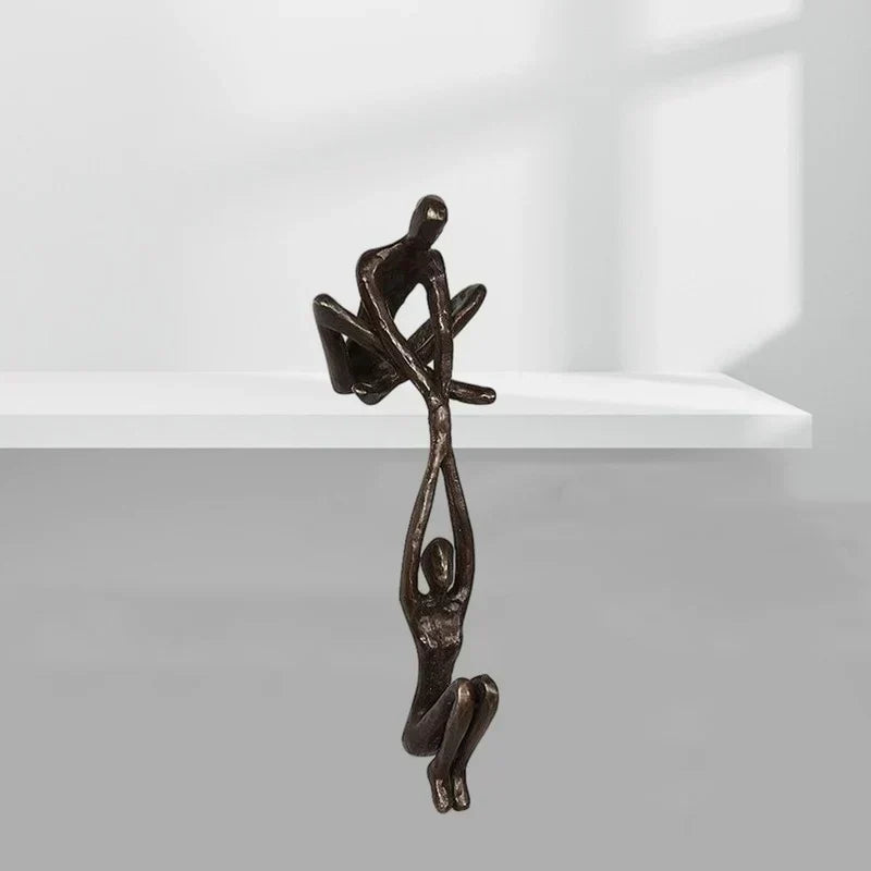 Smooth resin 'Eternal Unity' sculpture, a symbolic art piece for modern home decor, perfect as a tabletop accent.