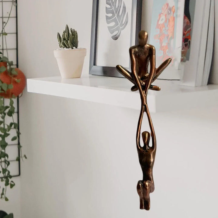 Artistic 'Eternal Unity' resin sculpture, a meaningful symbol of love & strength, enhancing modern home decor.