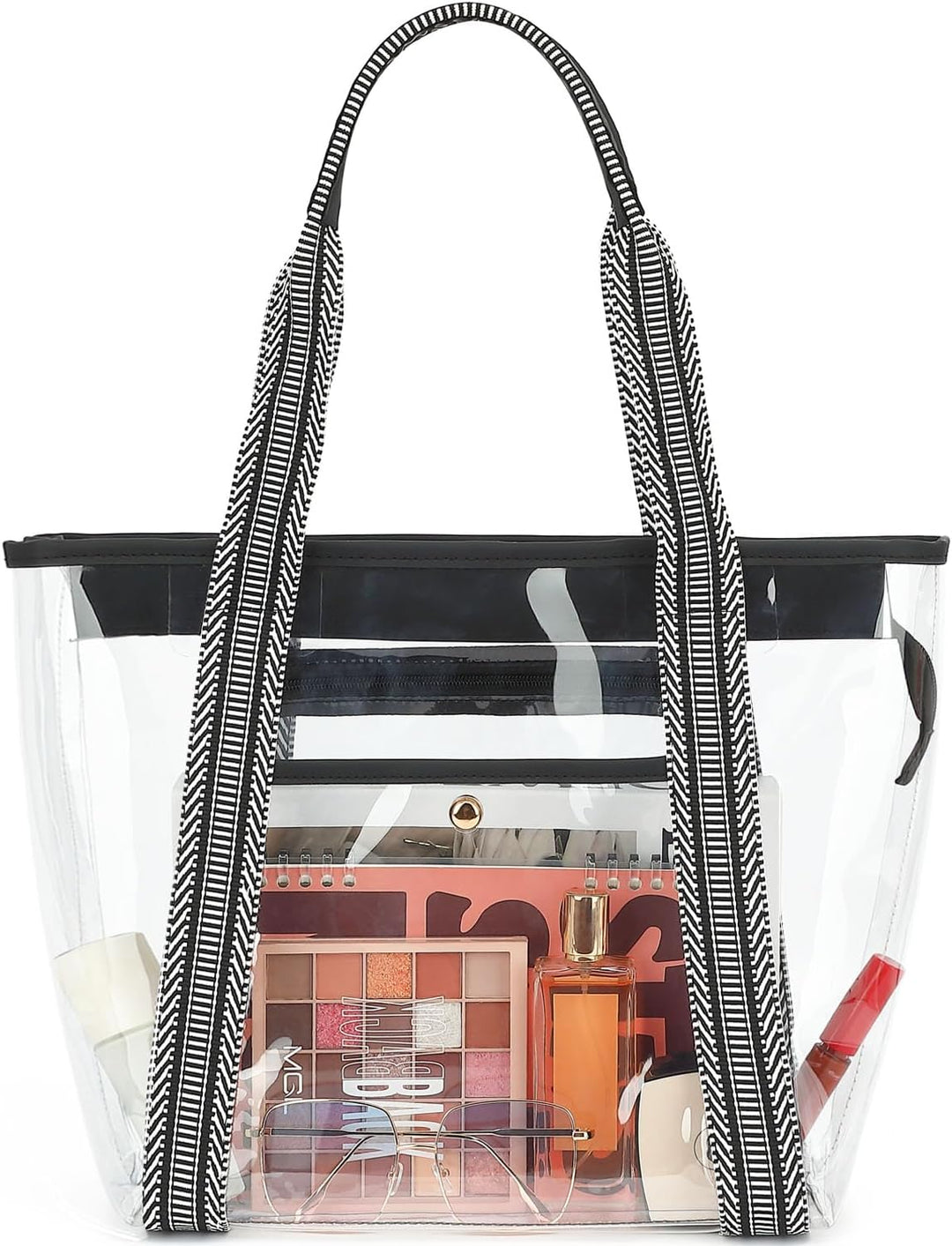 Buy 1 Get 1 FREE extra large clear mesh beach tote, organizational features