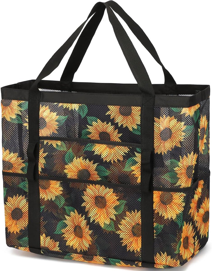 Unisex clear mesh beach bag, great for toys, towels, and snacks, versatile