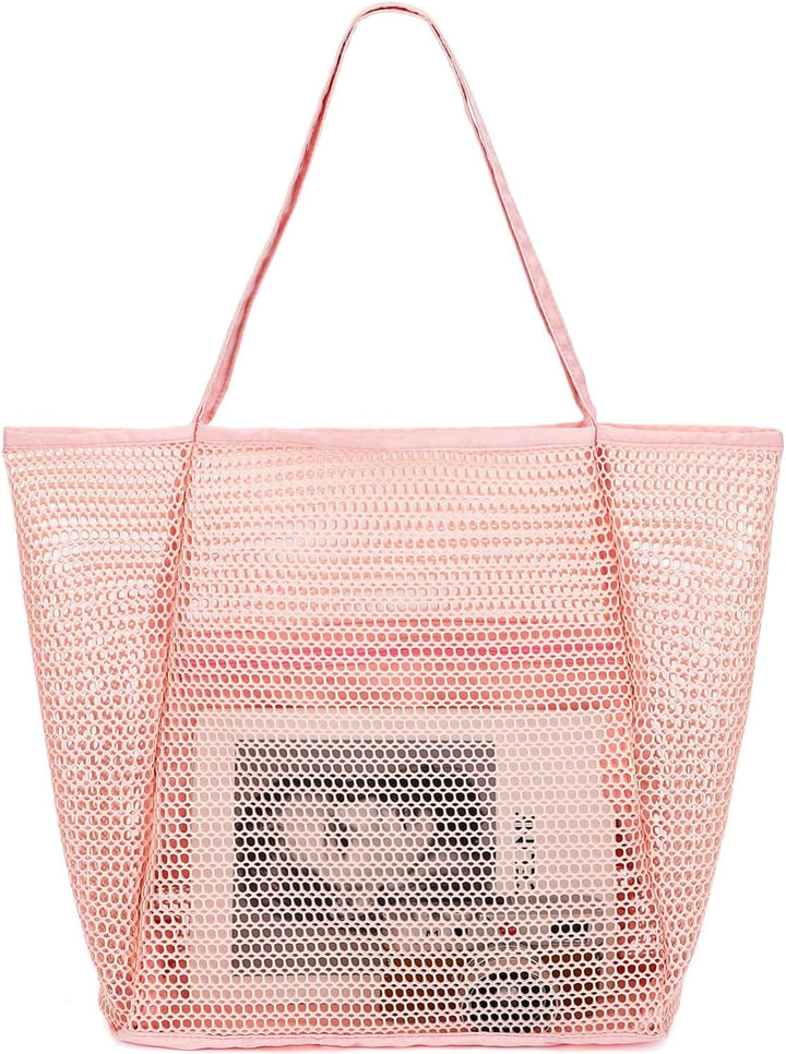 Extra large clear mesh travel bag, ideal for airport security checks, efficient
