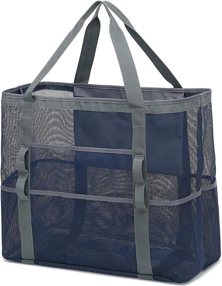 ClearWave mesh beach tote, extra large, ideal for travel and organizing essentials