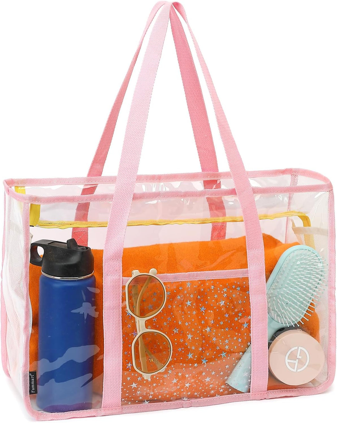 Large clear mesh beach bag, ideal for carrying children's beach toys