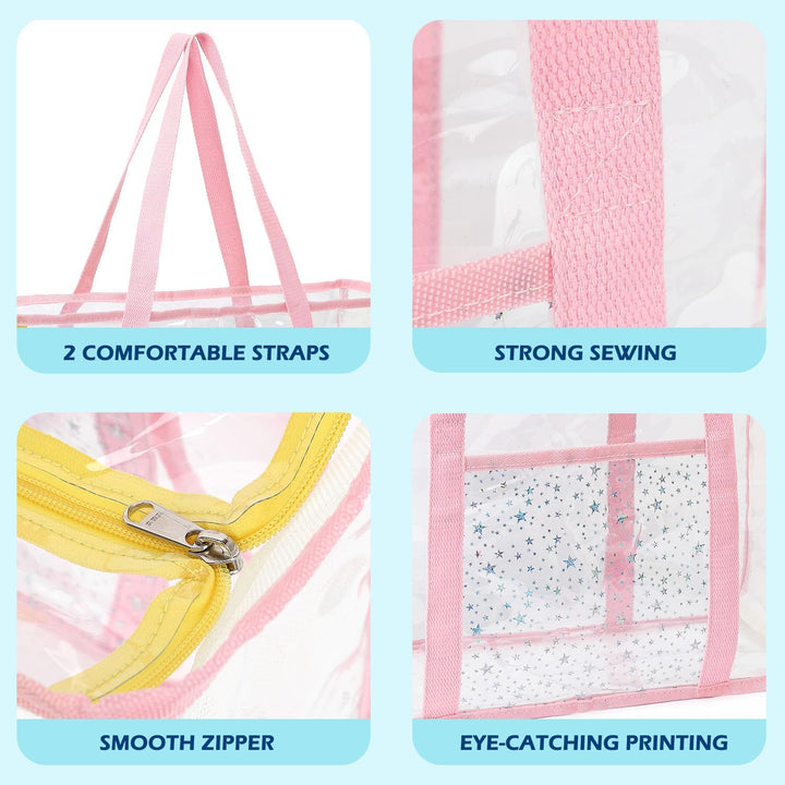 Sandproof clear mesh beach tote, ensures a hassle-free beach experience