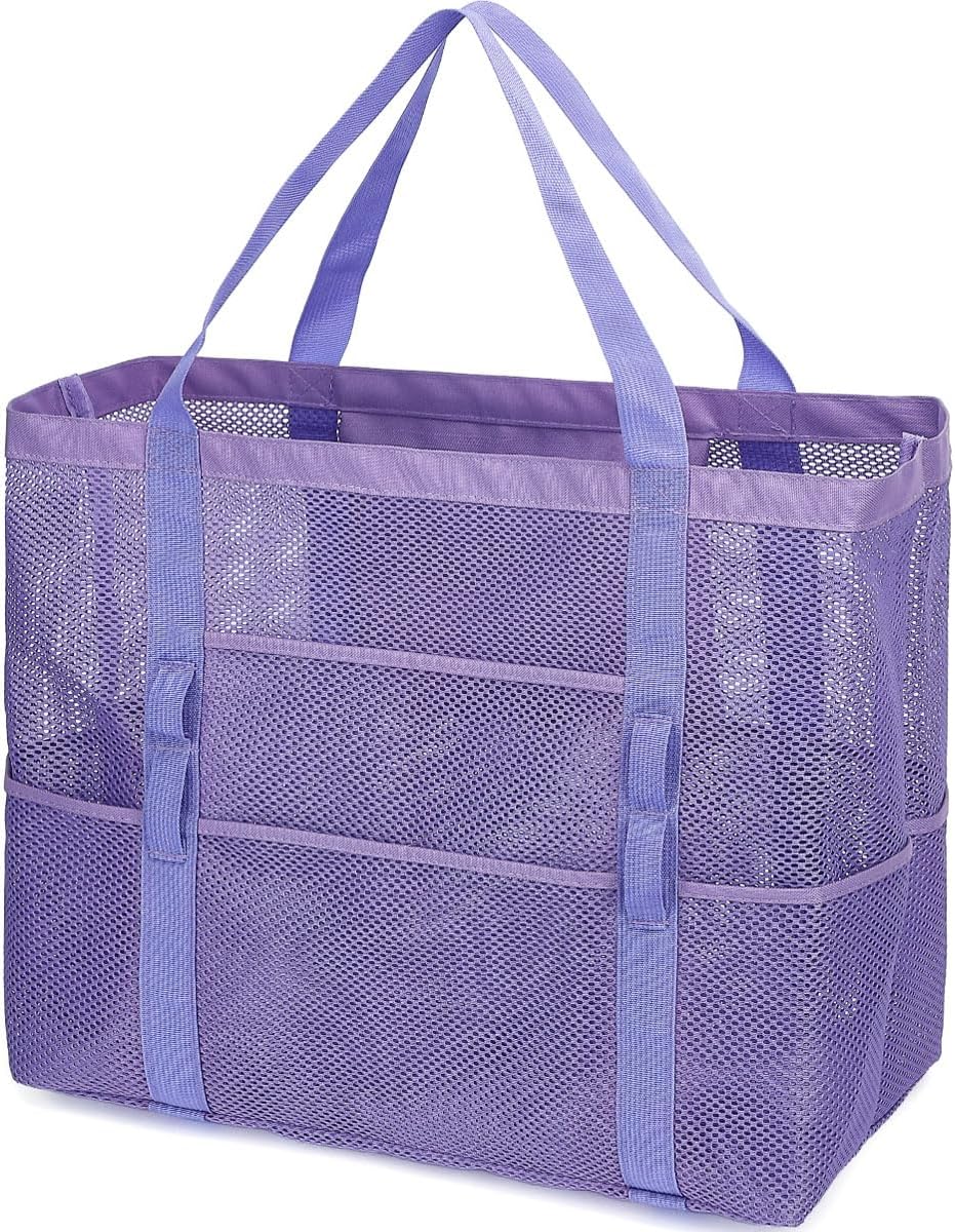 Unisex extra large clear mesh beach bag, a practical gift for beach lovers