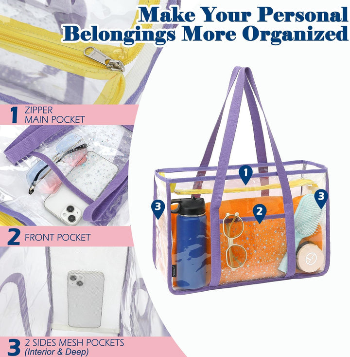 Sandproof clear mesh beach tote, maintaining a clean interior environment