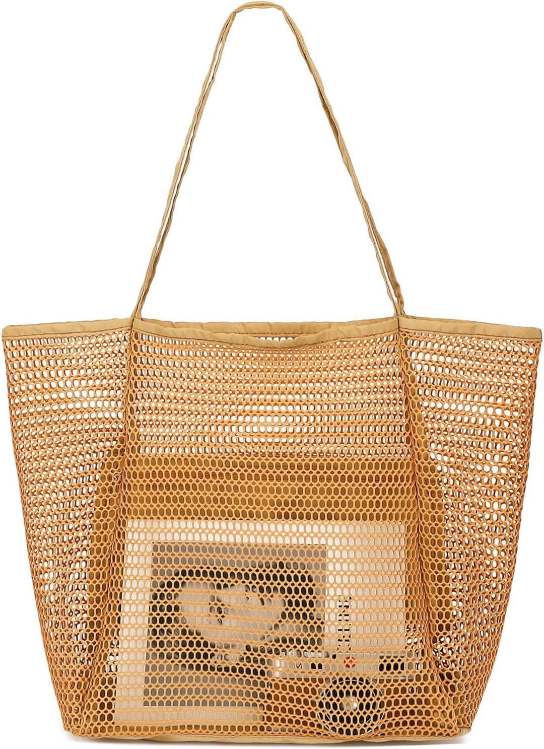 Sandproof clear mesh beach tote, makes clean-up after beach days a breeze