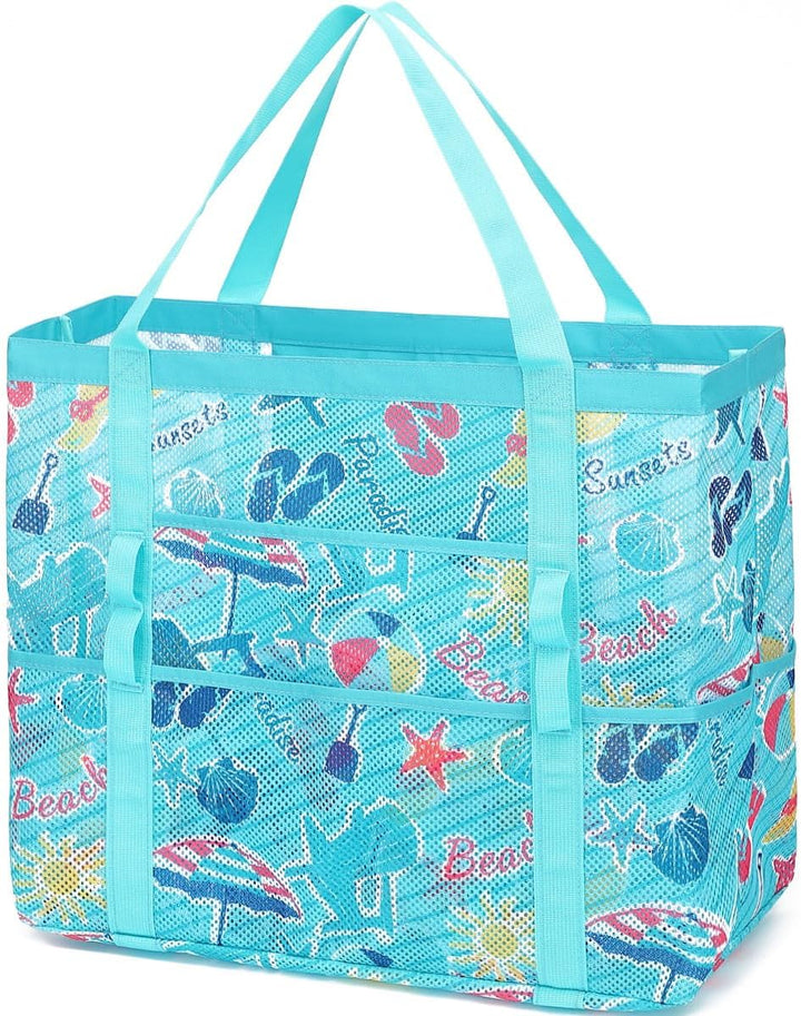 Extra large clear mesh pool tote, perfect for organizing swim lessons gear