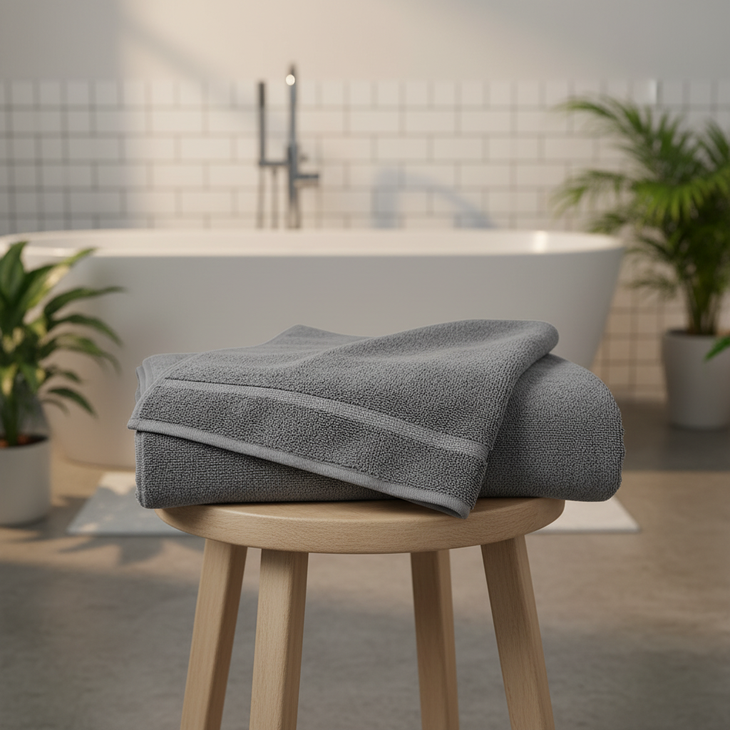 Extra large microfiber bath towel set by TowelMirage, deep blue, for luxurious absorbency and quick drying.