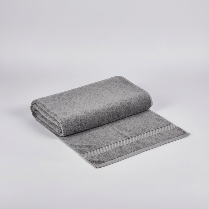 Two-piece extra large absorbent microfiber bath towel set in charcoal gray, soft and quick-dry for bathroom essentials.