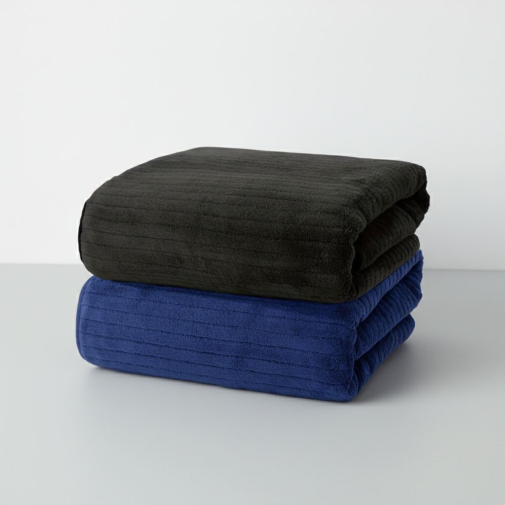 Folded extra large microfiber bath towel set in elegant beige, perfect for quick drying and ultimate softness.