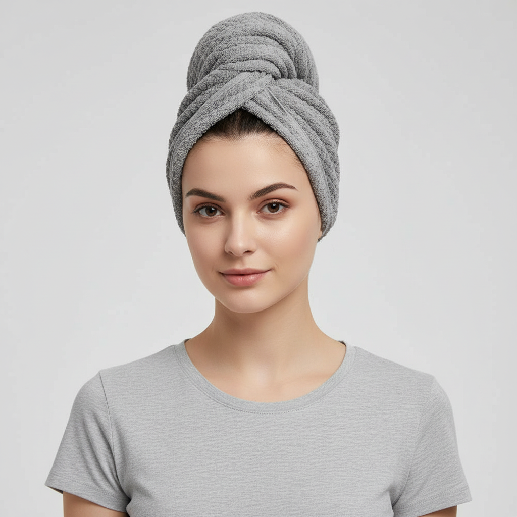 Quick dry extra large microfiber hair wrap towel, soft and gentle for women's hair care.