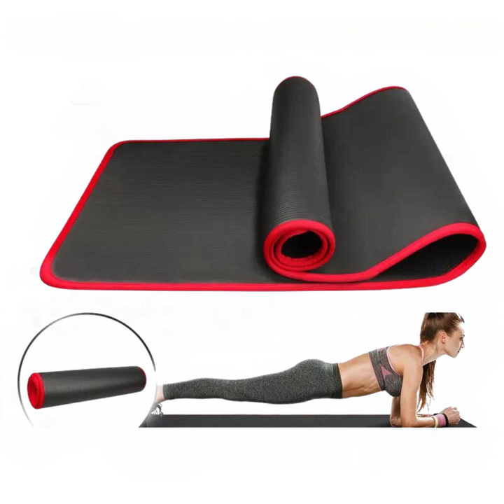 Extra thick anti-slip yoga mat for enhanced comfort during fitness & workout sessions.