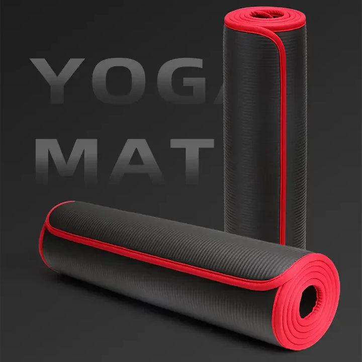 Comfortable extra thick pilates mat, non-slip for yoga, stretching, and home gym workouts.