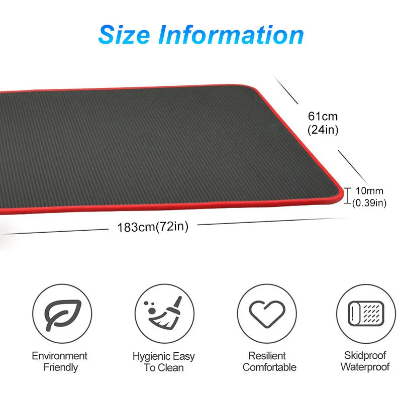 Anti-slip extra thick exercise mat ensures stability & comfort for yoga, pilates & workouts.