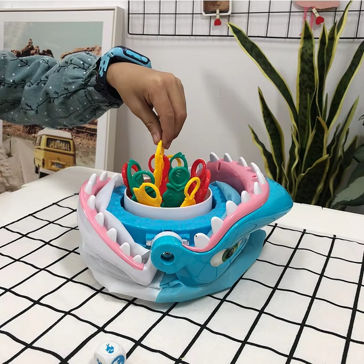 Exciting shark bite prank game, a durable interactive toy for family fun. Perfect novelty or gag gift for all ages.