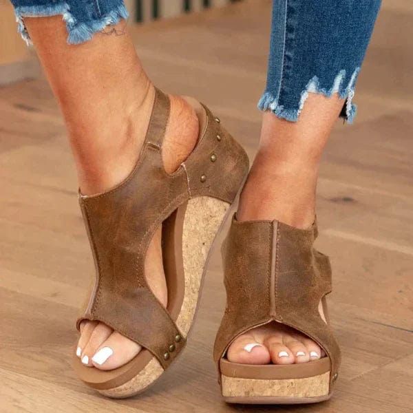 Fashionable women's orthopaedic wedge sandals, comfortable and supportive for summer wear.