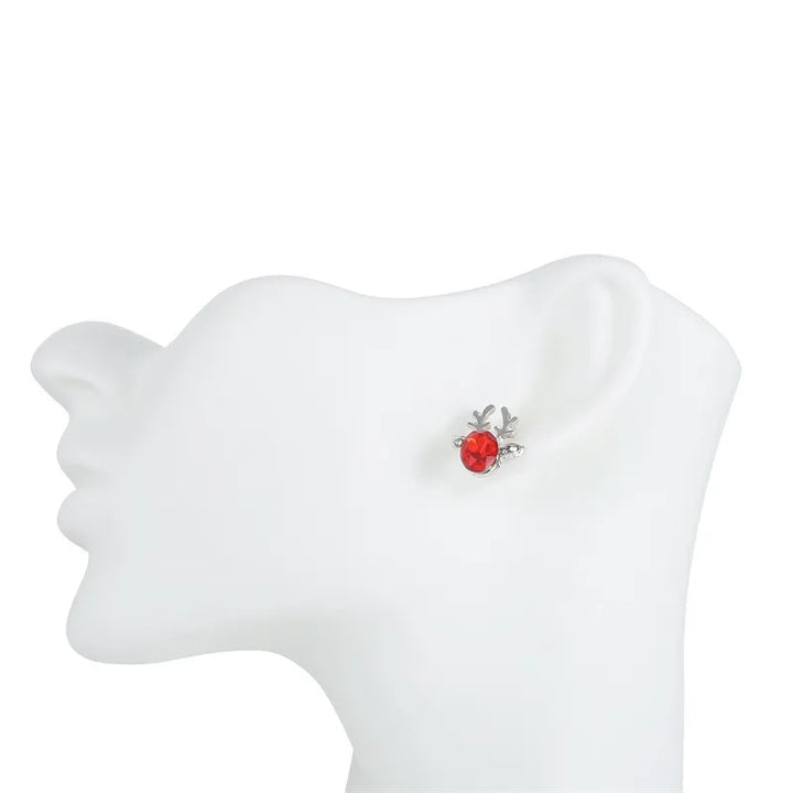 Charming Christmas reindeer studs, a perfect sterling silver gift for her festive jewelry collection.