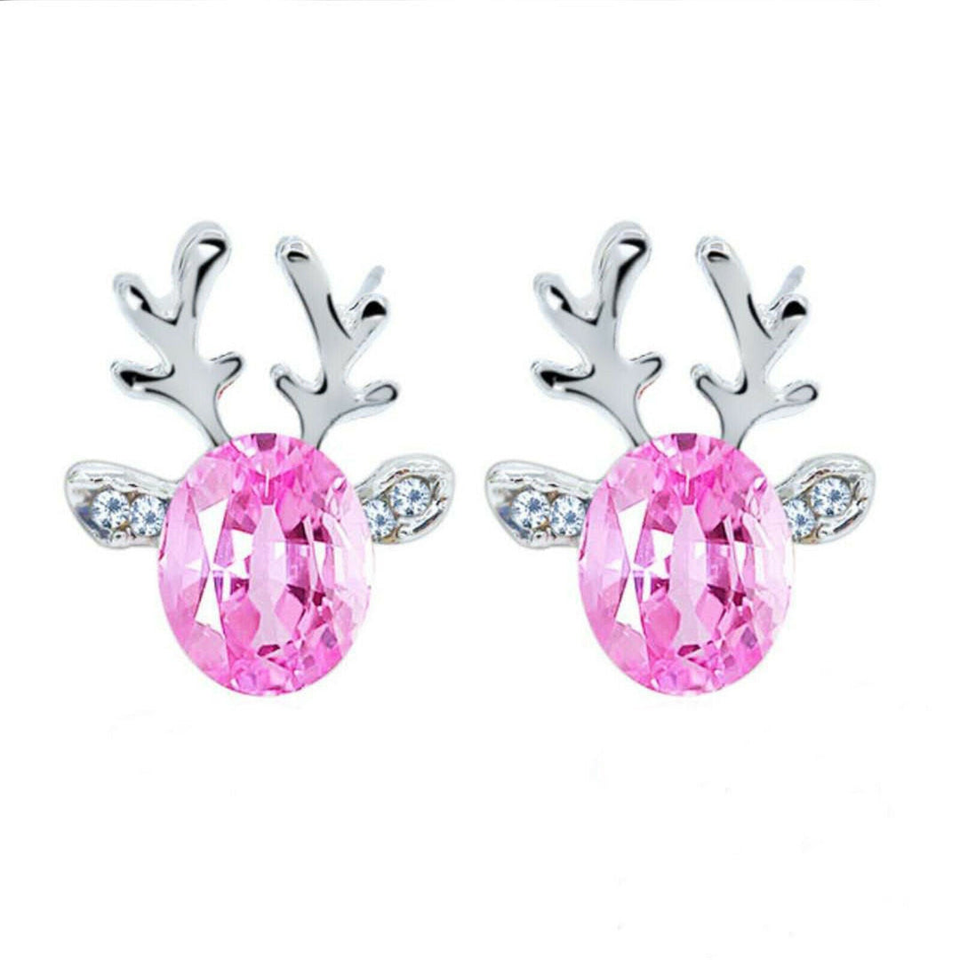 Adorable reindeer stud earrings for women. Perfect festive holiday & Christmas accessories.