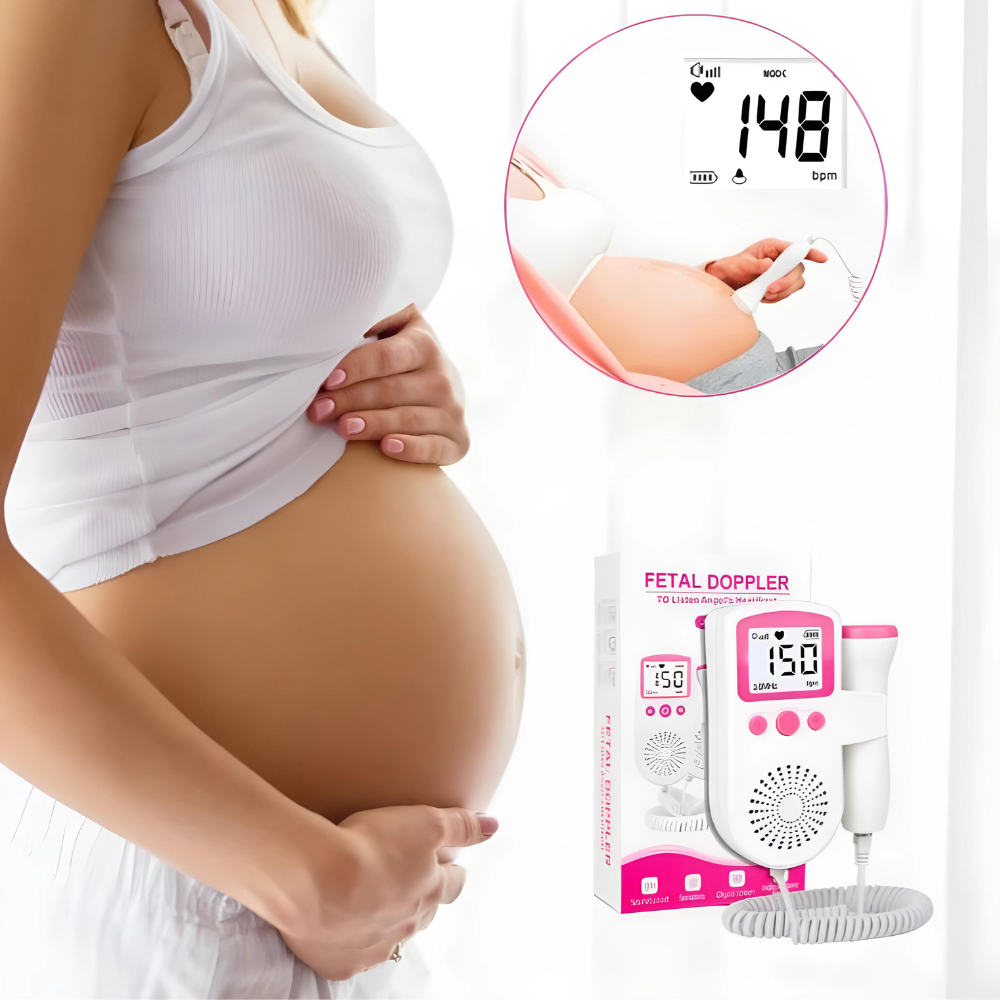 Home-use fetal heartbeat monitor for expecting mothers. Easy prenatal device to track baby's health during pregnancy.