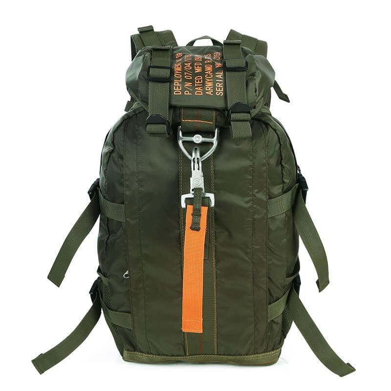 Spacious men's large capacity water-resistant tactical backpack, perfect for durable outdoor travel & camping gear.