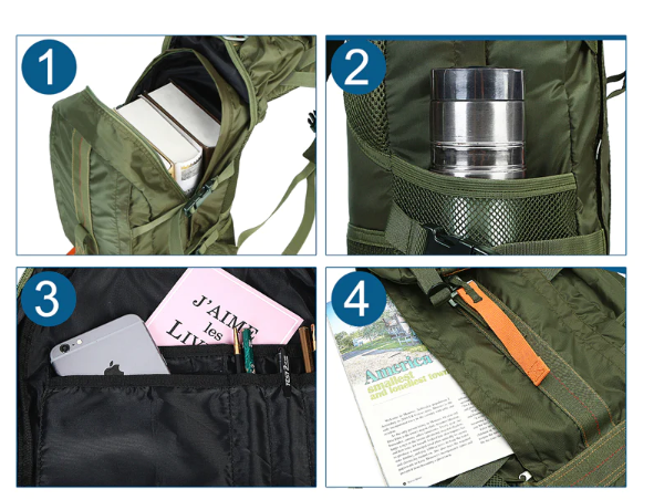 FieldGear large water-resistant tactical backpack for men. Excellent durable hiking pack & outdoor travel companion.