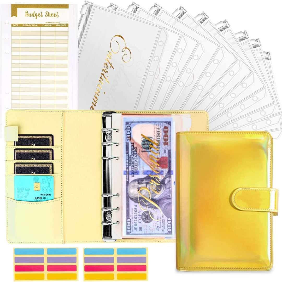 Comprehensive budget binder system including savings tracker, expense sheets, & cash envelopes.