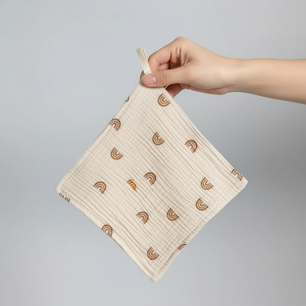 Soft cotton facial towels in a 5-pack for versatile use in skincare, baby care, or as washcloths.