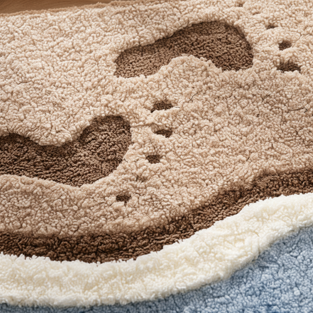 Absorbent FjordFluff bathroom mat, incredibly soft texture, ideal for adding cozy comfort to your floor.
