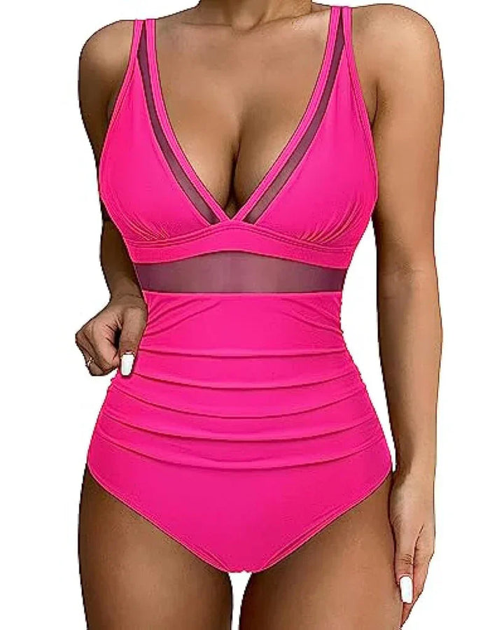 Comfortable women's swimwear: adjustable strap swimsuit, flattering for holidays.