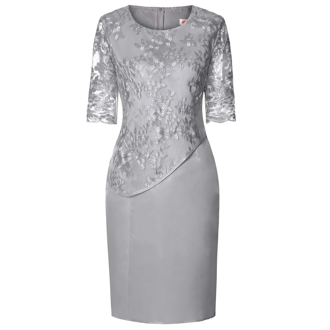 Versatile pink short sleeve midi dress for women, perfect for parties, special occasions, or casual wear.