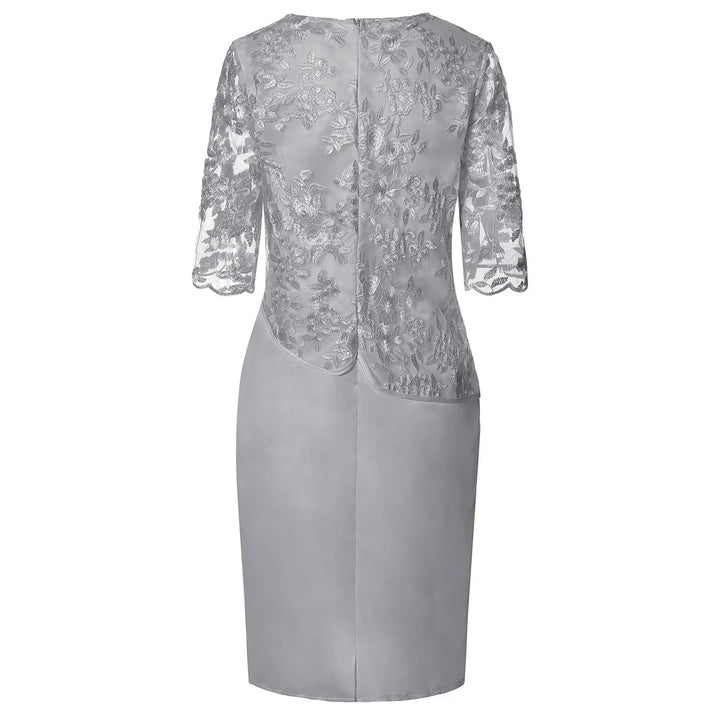 Stylish women's short sleeve midi dress, a perfect formal or cocktail party dress for any occasion.