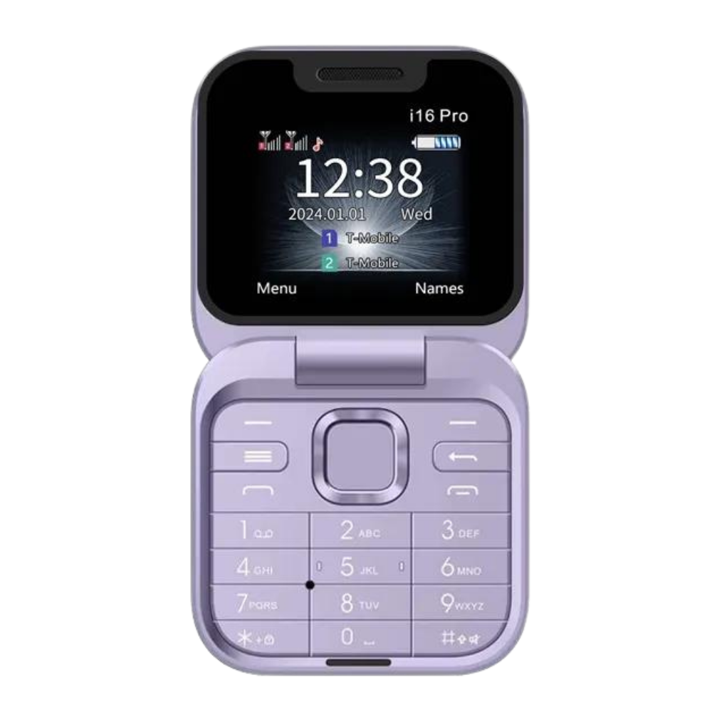 FlexFold dual SIM mobile phone with both SIM cards inserted into slots, easy access